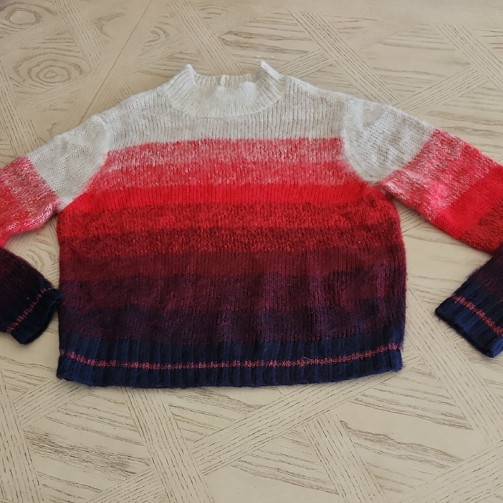 American Eagle Outfitters Red & Purple Ombre Sweater Wool Look Women's Medium